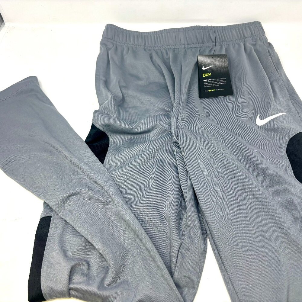 Nike Boys' Sport Polyester Pants Smoke Grey/Black/White, X-Large